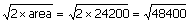 root (2 * area)